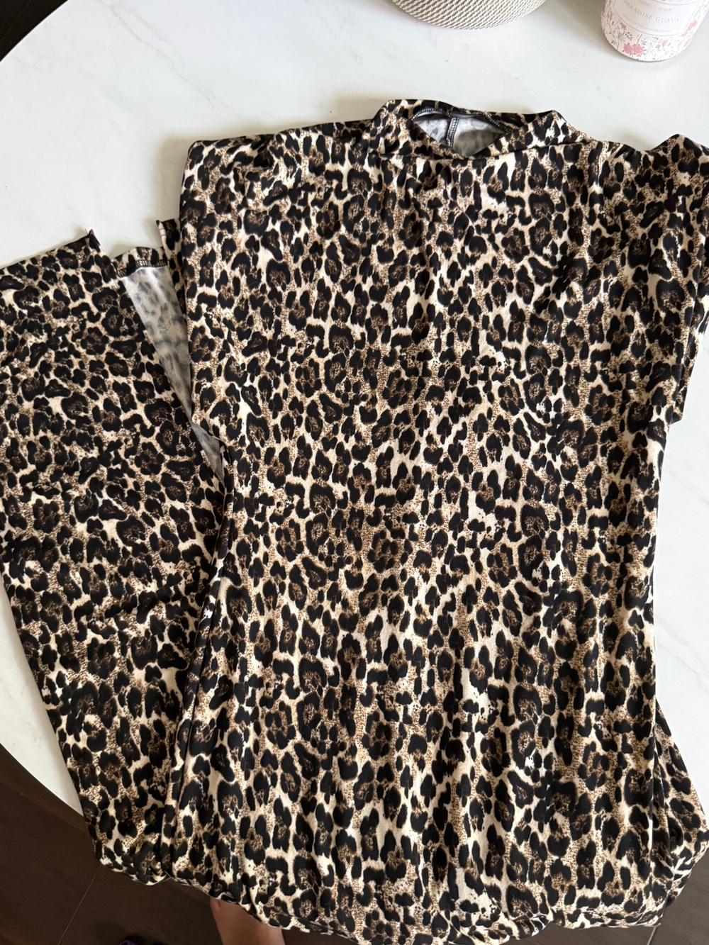 Shein Leopard Cap Sleeve Long Dress